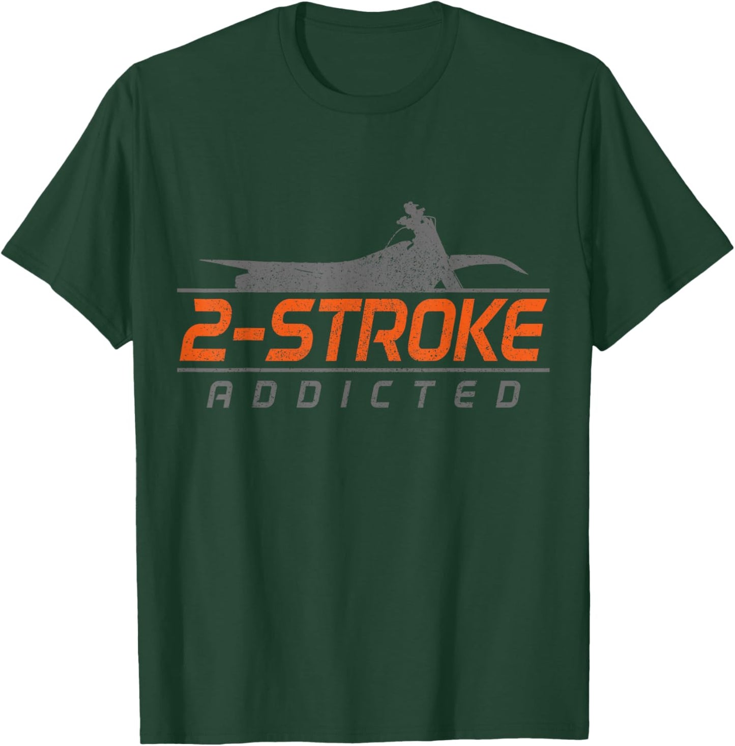 Motocross 2-Stroke Addict Vintage Biker Motorcycle Dirt Bike T-Shirt - T-Shirt | Forest