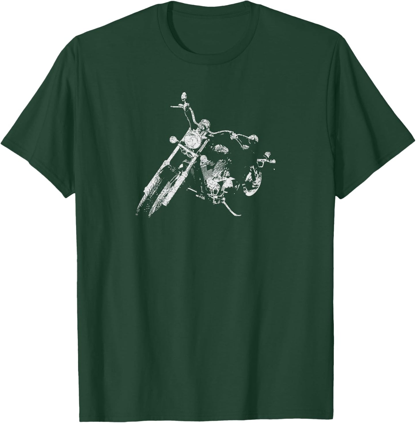 Distressed Vintage American Biker - Motorcycle T-Shirt - T-Shirt | Forest