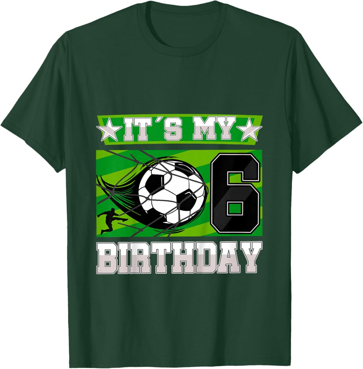 Soccer Birthday Party - 6th Birthday Boy 6 Years Old T-Shirt - T-Shirt | Forest