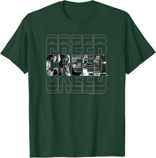 Creed Black & White Movie Frames Epic Text Logo T-Shirt - T-Shirt | Forest