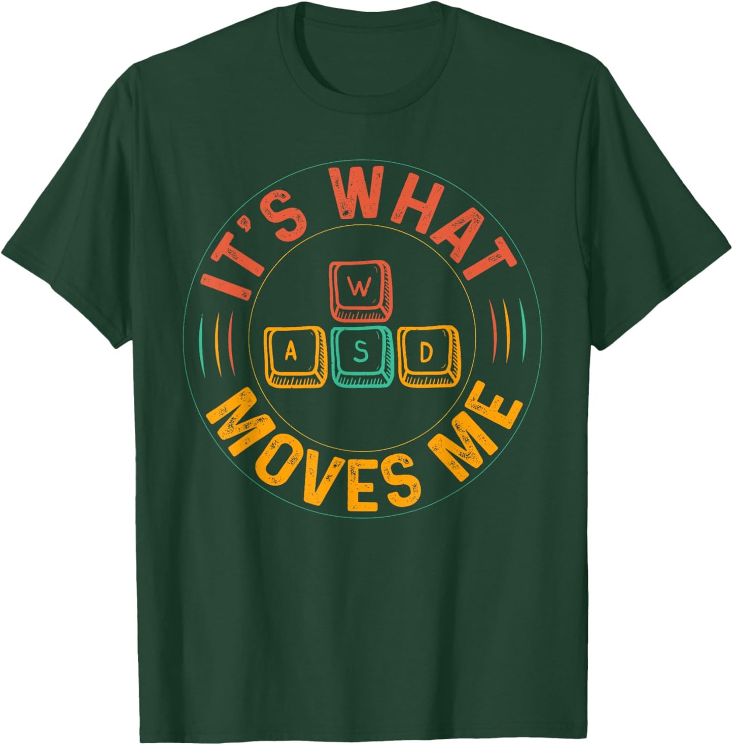 WASD PC Gamer Gifts Video Gaming Boys Men Vintage Gift Women T-Shirt - T-Shirt | Forest