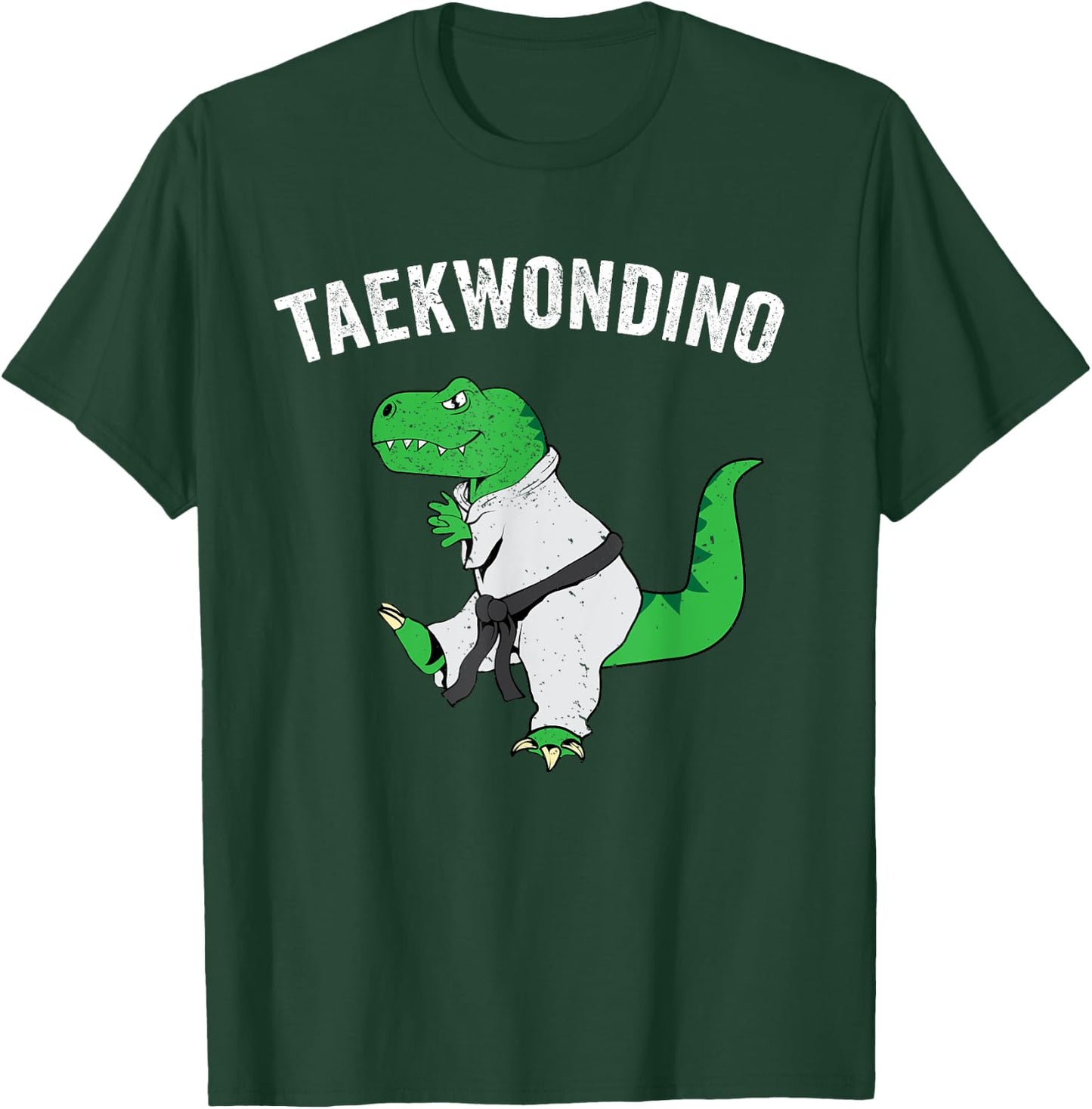 Funny Taekwondo T Rex Dinosaur Cute Martial Arts Boys Gift T-Shirt - T-Shirt | Forest