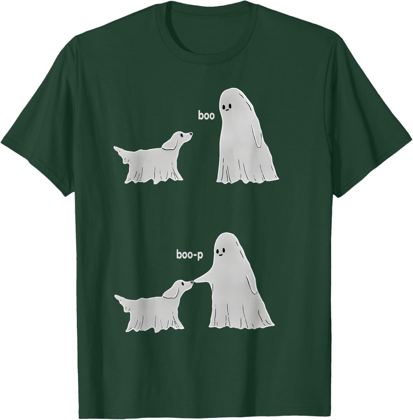Boo Boop Ghost Pet Dog Halloween Cute Ghost Dog Lover Funny T-Shirt - T-Shirt | Forest
