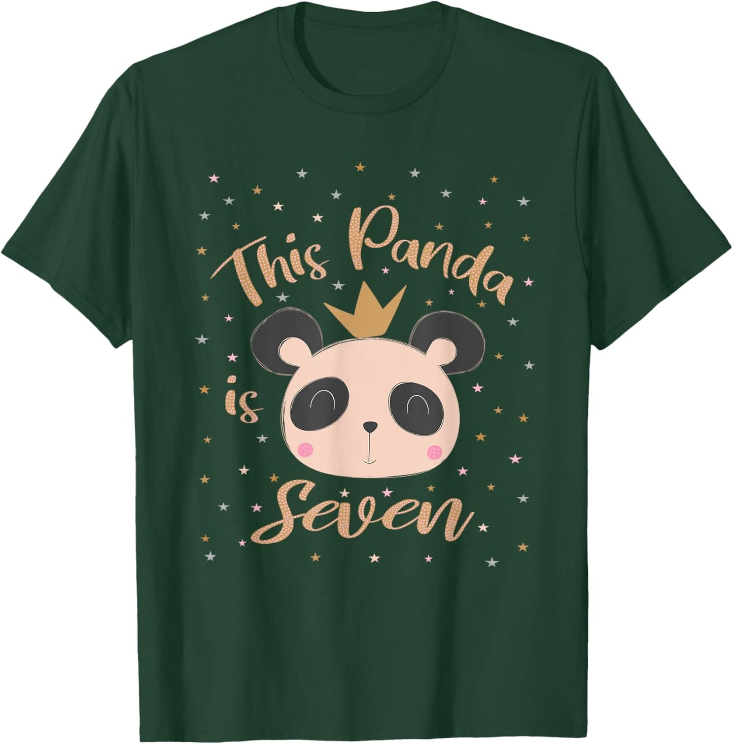 This Little Panda Is Seven Years Old 7th Girl Birthday Party T-Shirt - T-Shirt | Forest