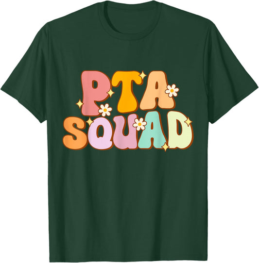 Groovy PTA Squad Parent Teacher Association Women T-Shirt - T-Shirt | Forest