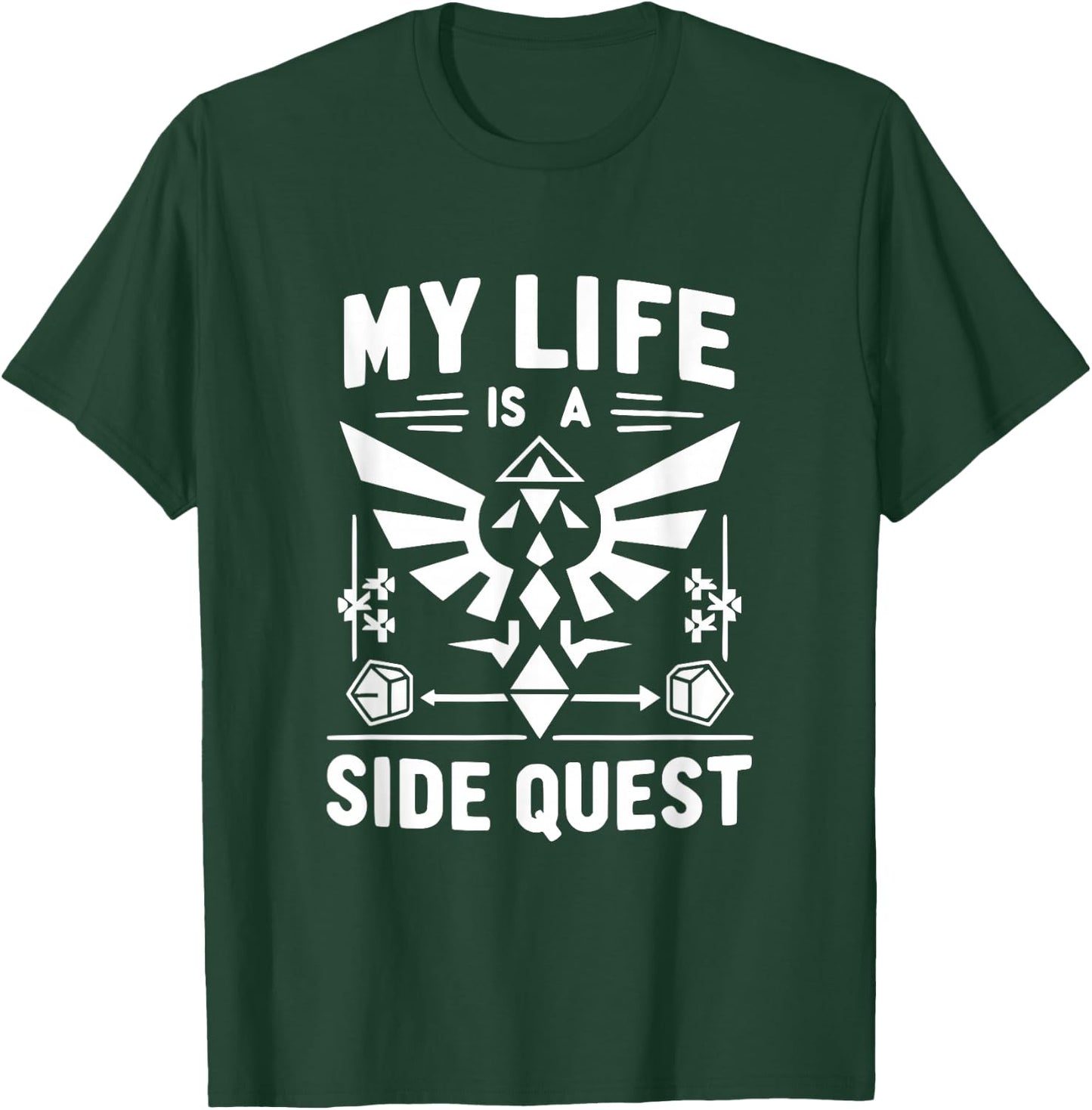My Life is a Side Quest Funny Gamer Humor T-Shirt - T-Shirt | Forest