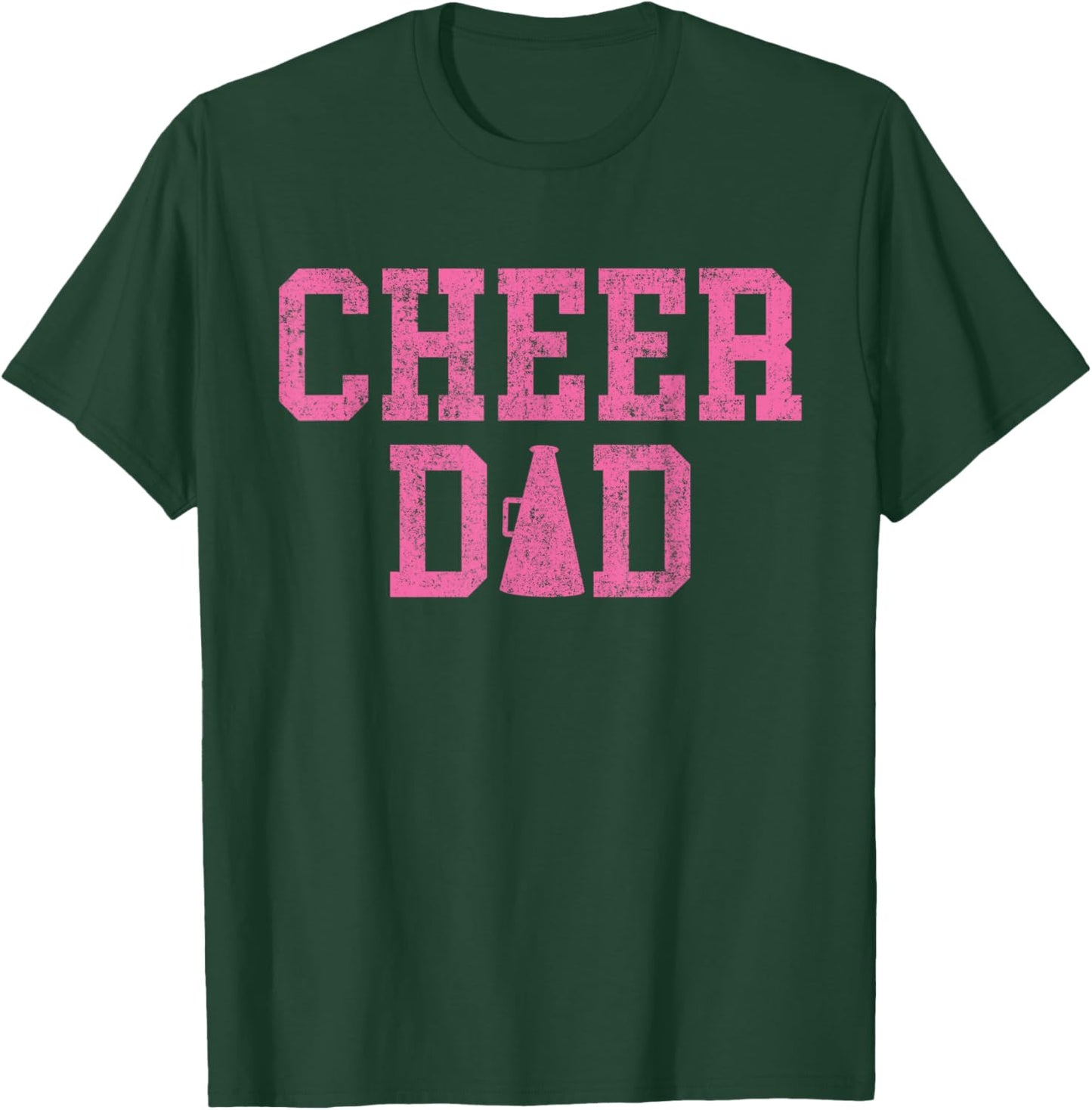Cheer Dad Vintage Retro Cheerleading Pink T-Shirt - T-Shirt | Forest