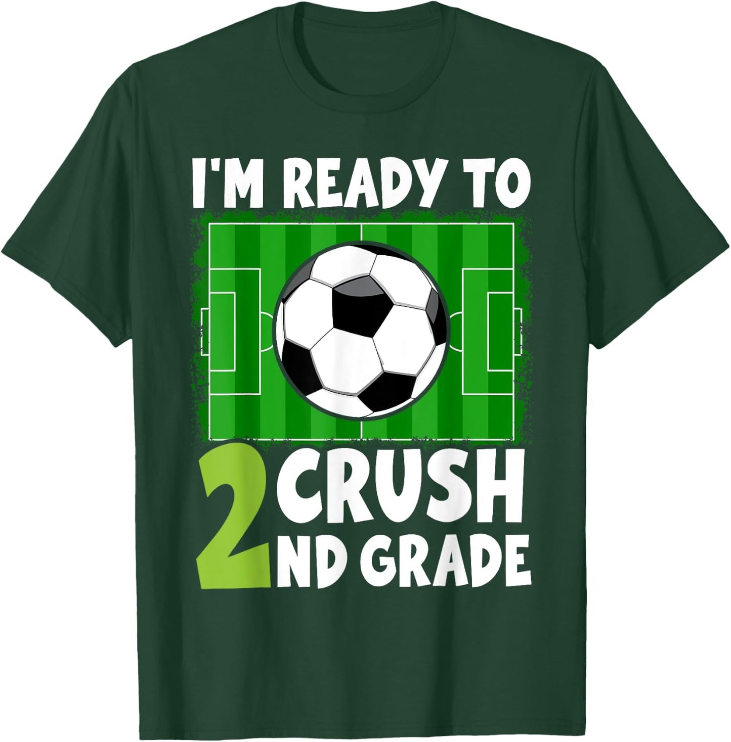 Back to School First Day of 2nd Grade Soccer Boys Kids T-Shirt - T-Shirt | Forest