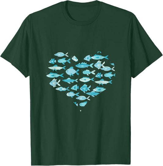 Heart Aquarium Fish Aquarist Aquaristic Aquascaping Gift T-Shirt - T-Shirt | Forest