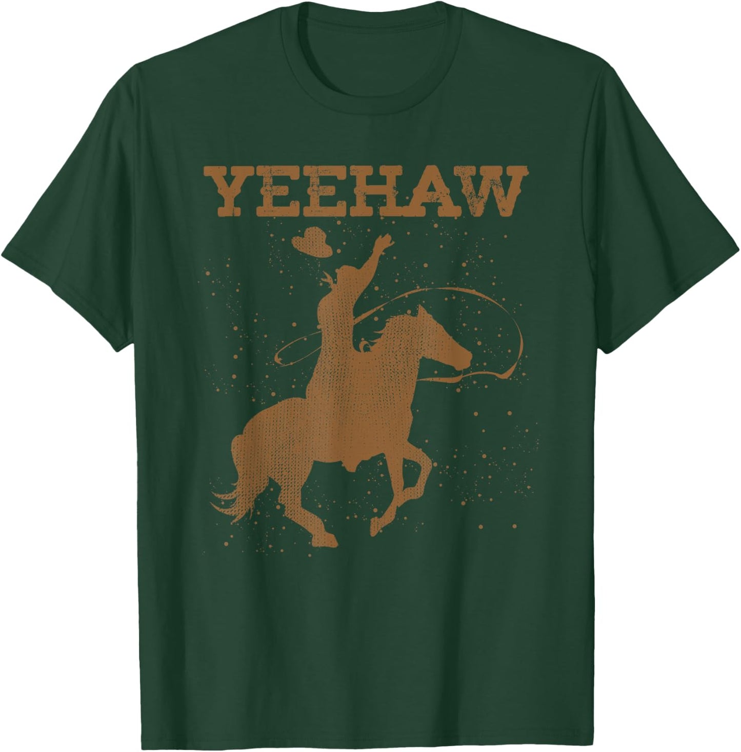 Yeehaw Bull Riding Texas Funny Western Cowboy Gift Cowboy Small T-Shirt - T-Shirt | Forest