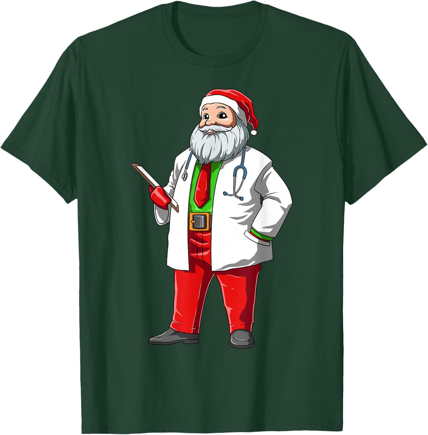 Nurse Christmas Santa Doctor Christmas Medical Santa Nursing T-Shirt - T-Shirt | Forest