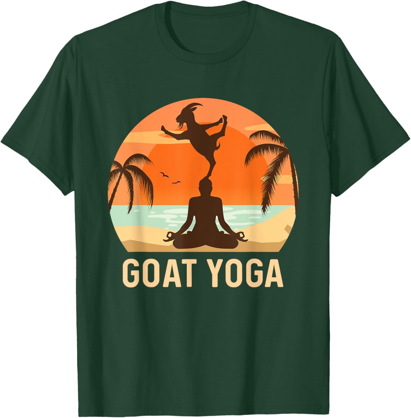 Goat Yoga - Farm Animal Farmer Farming Meditation Healing T-Shirt - T-Shirt | Forest