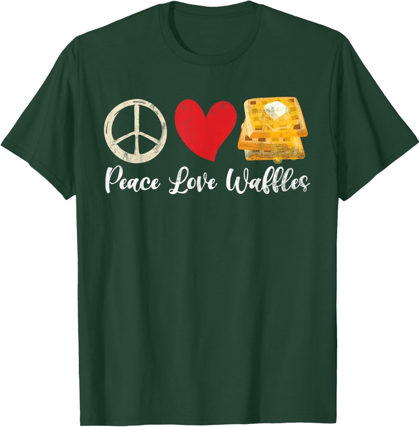 Peace Love Waffles T-Shirt - T-Shirt | Forest