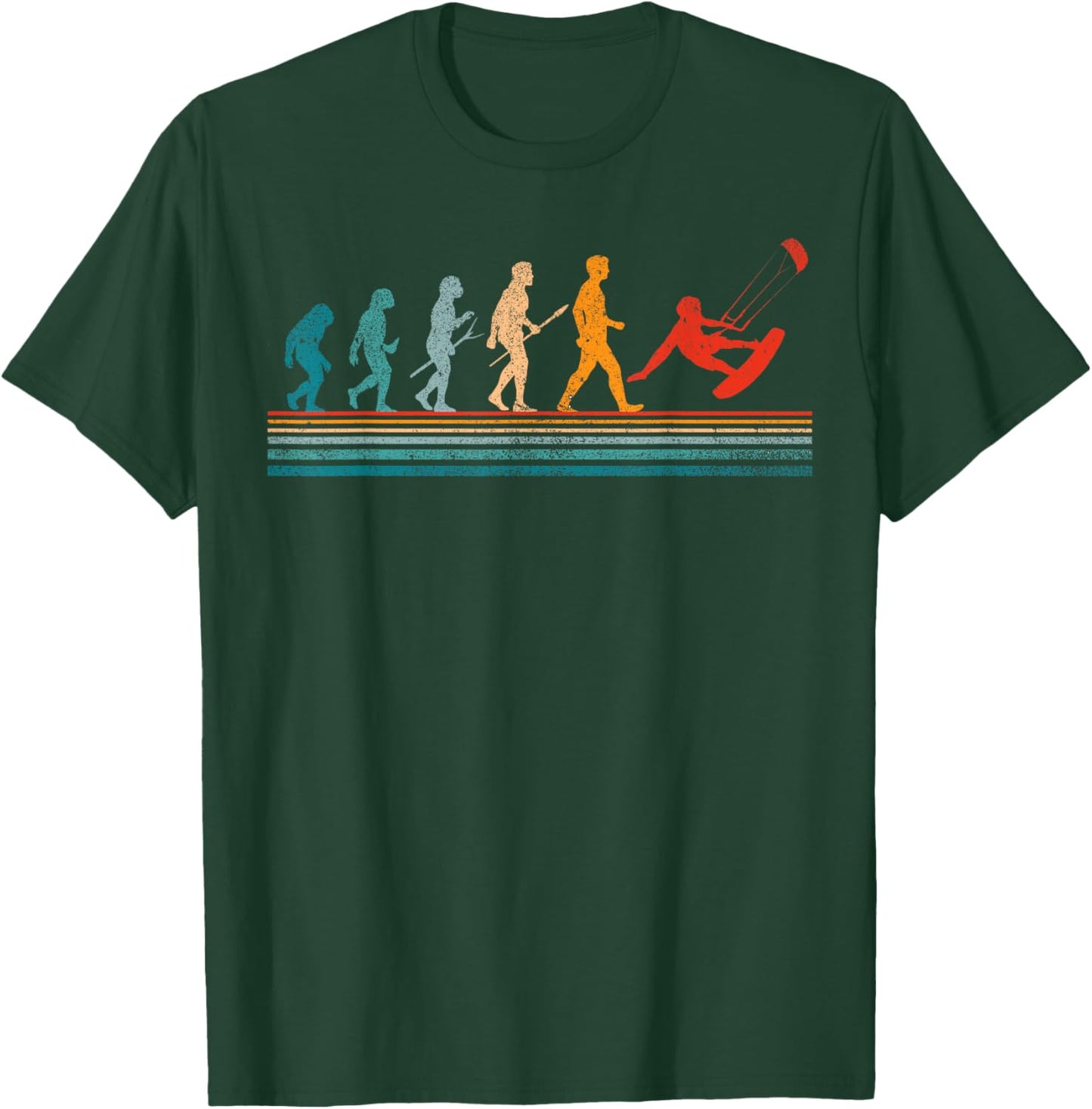Kite Surfing Evolution Kiteboarder Kiteboarding Kite Surfer T-Shirt - T-Shirt | Forest