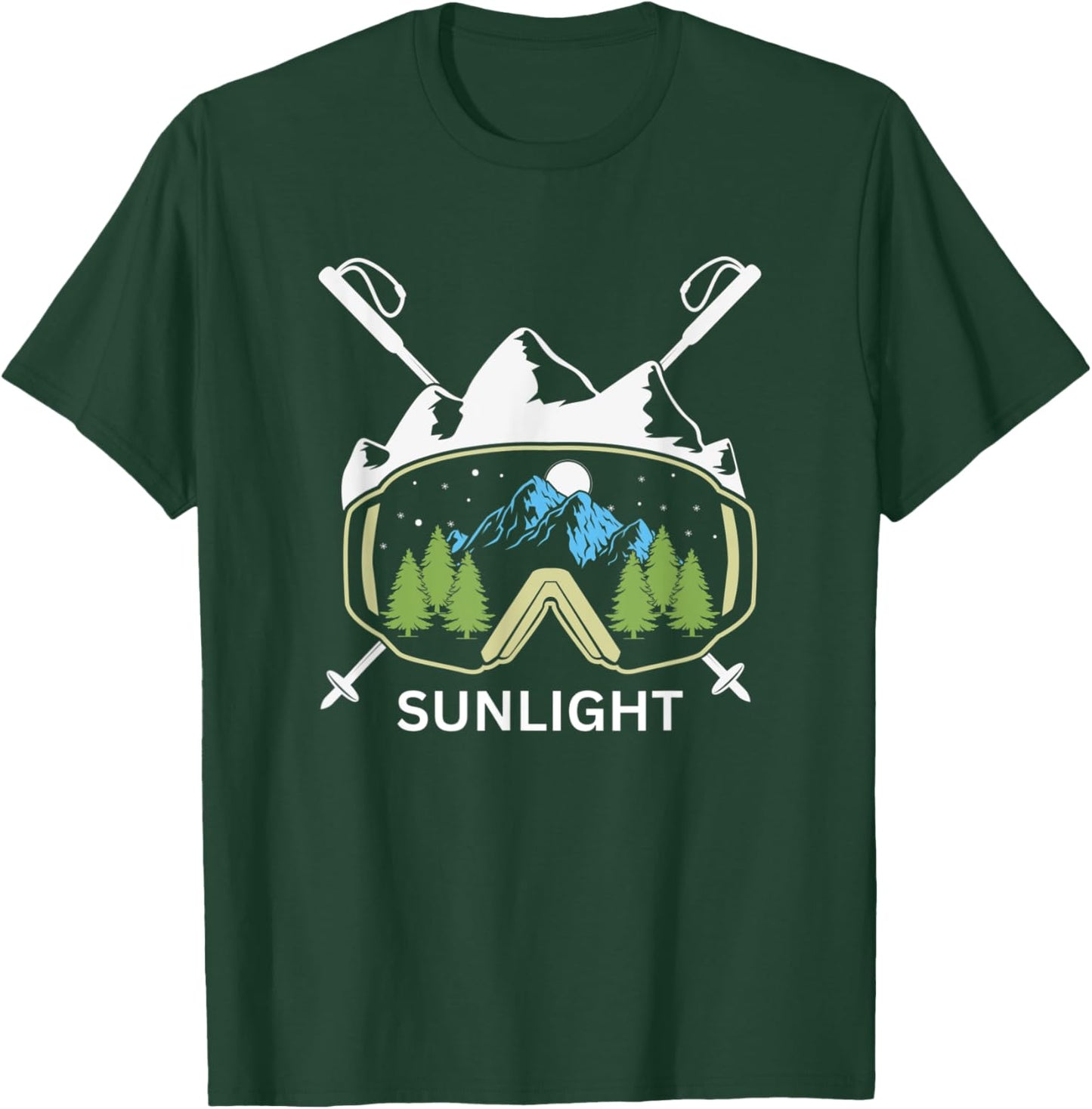 Sunlight Colorado Ski Goggles and Skies T-Shirt - T-Shirt | Forest