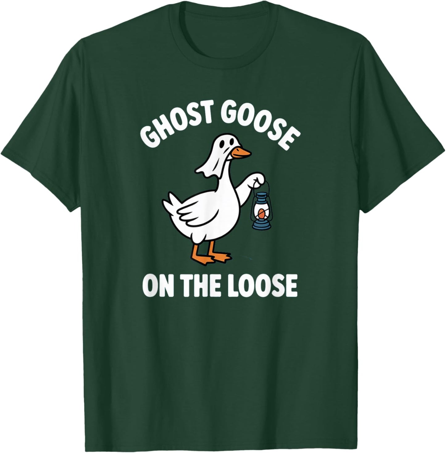 Funny Ghost Goose On The Loose Pun Halloween Lover Costume T-Shirt - T-Shirt | Forest