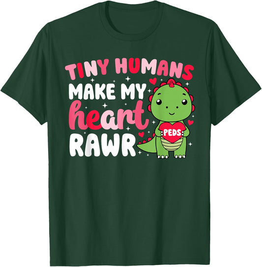 Peds Nurse Valentine Pediatric Nurse Valentines Day T-Shirt - T-Shirt | Forest