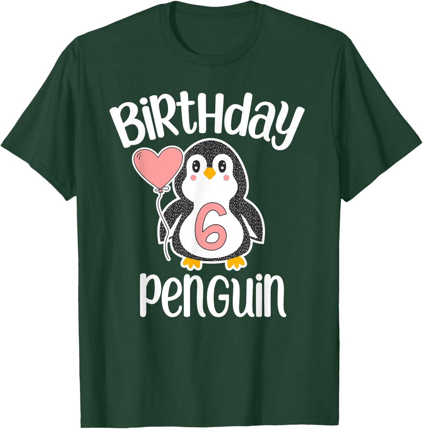 6th Birthday Penguin Shirt - 6 Year Old Birthday T-Shirt - T-Shirt | Forest