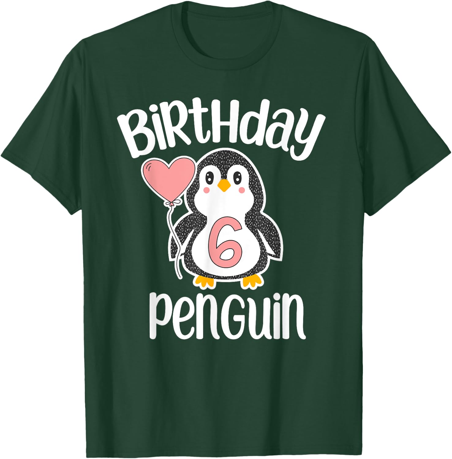 6th Birthday Penguin Shirt - 6 Year Old Birthday T-Shirt - T-Shirt | Forest