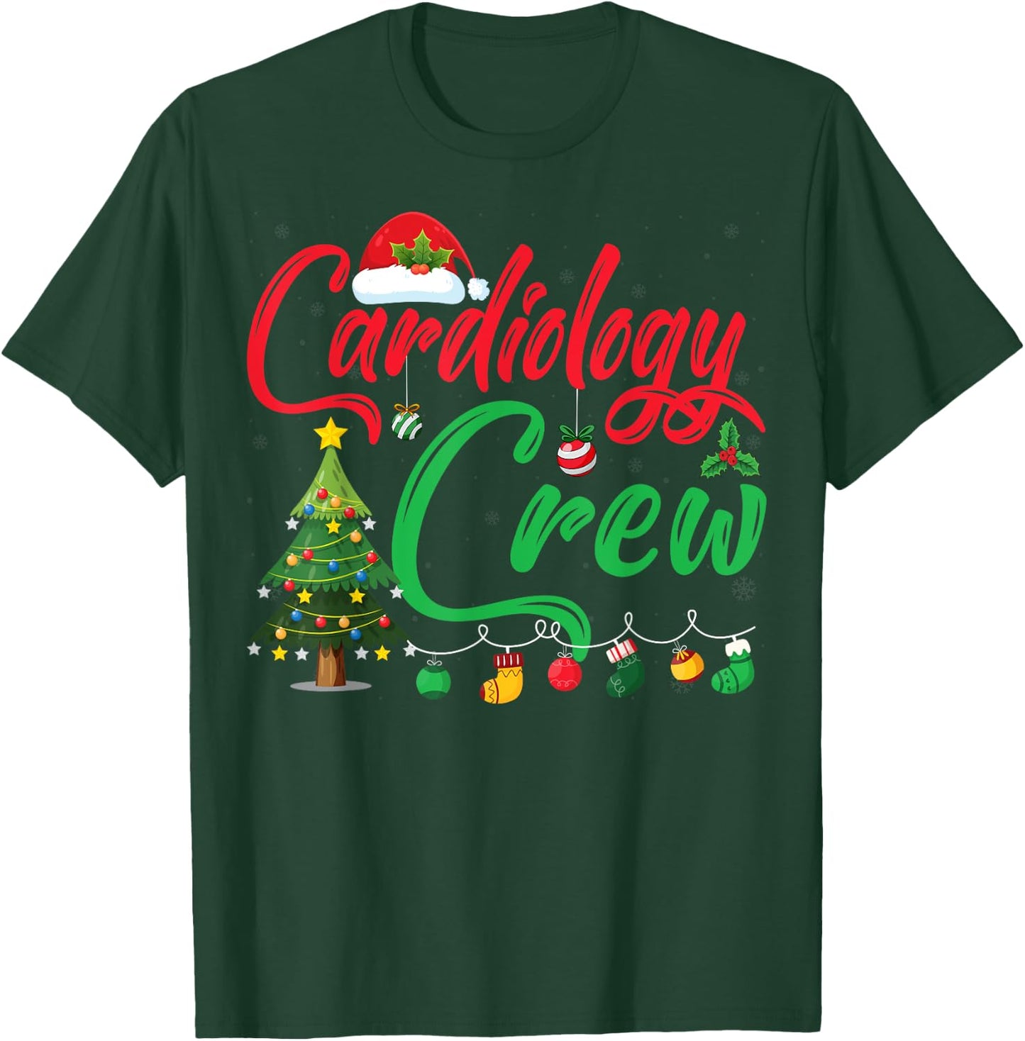 Cardiology Christmas Crew Xmas Lighting Tree Cardiologist T-Shirt - T-Shirt | Forest
