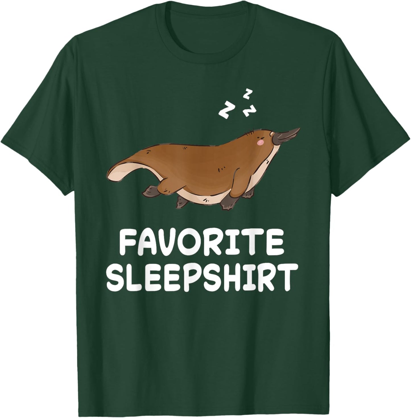 Platypus Platypuses Nap Sleeping Sleep Pajama Nightgown T-Shirt - T-Shirt | Forest