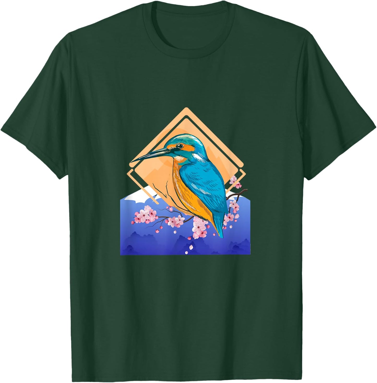 King Fisher Set Over Mountain in Spring T-Shirt - T-Shirt | Forest