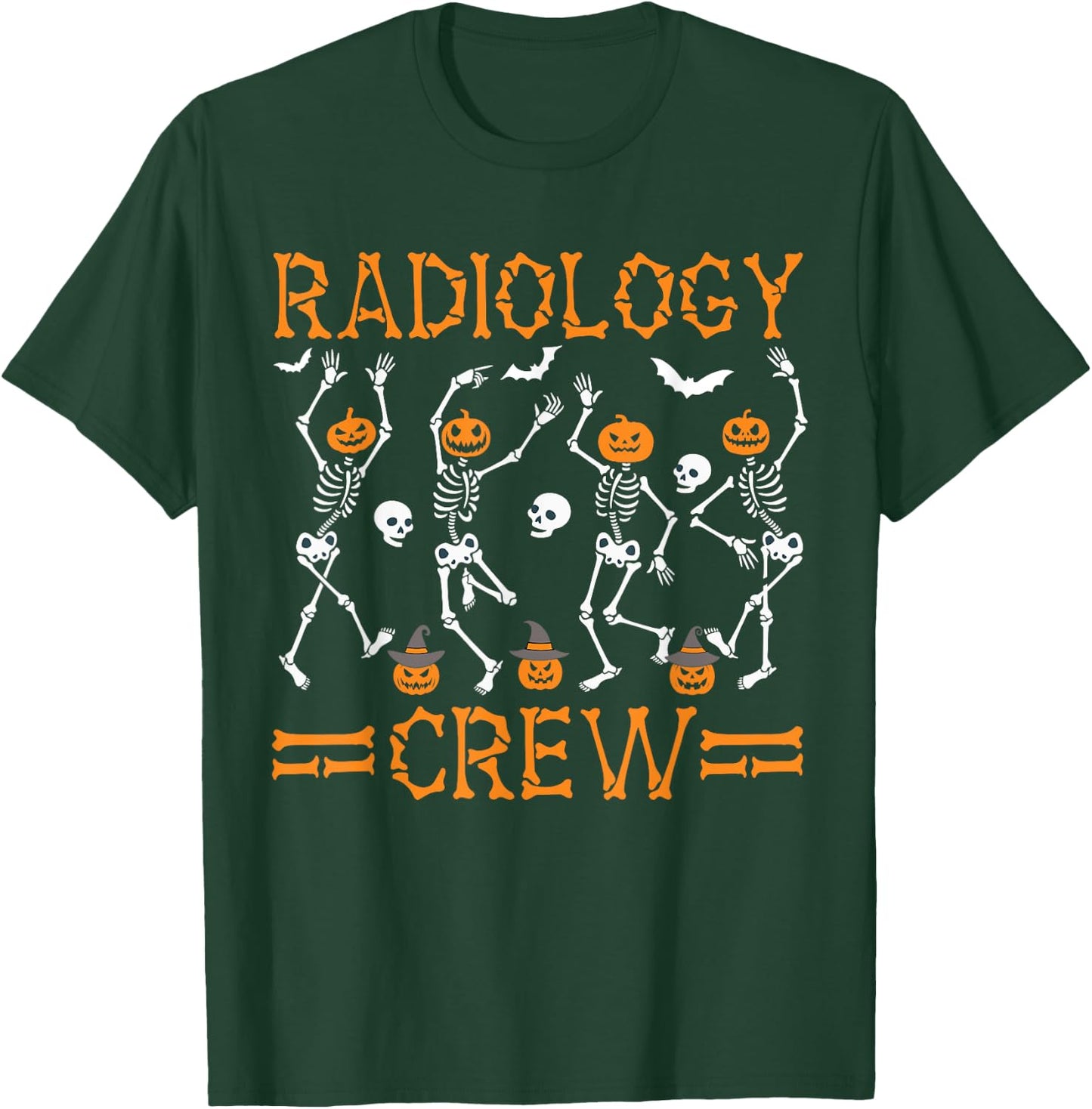 Radiology Crew Dancing Skeleton Pumpkin Funny Halloween T-Shirt - T-Shirt | Forest