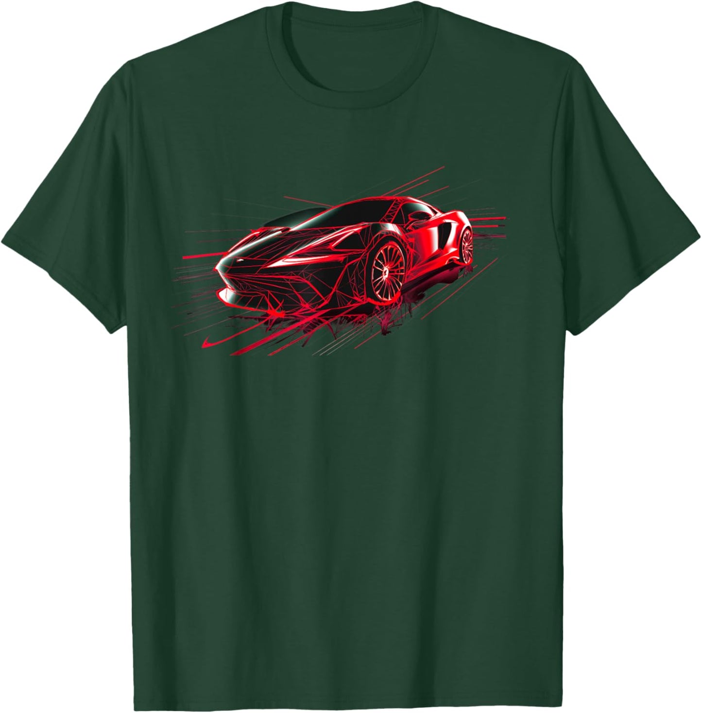 Supercar Exotic Sports Car Concept Car Poster Style Graphic T-Shirt - T-Shirt | Forest