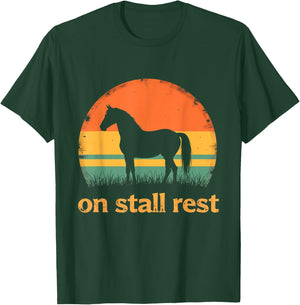 On Stall Rest horse Vintage Sunset T-Shirt - T-Shirt | Forest