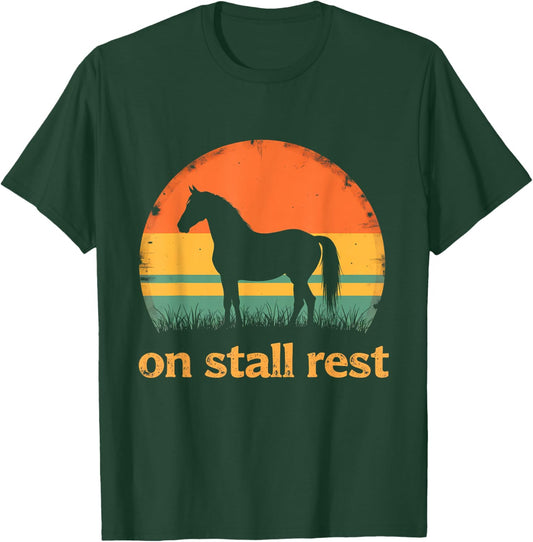 On Stall Rest horse Vintage Sunset T-Shirt - T-Shirt | Forest