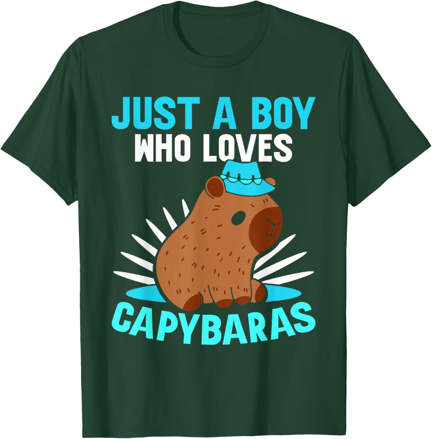 Just A Boy Who Loves Capybaras Lover Capybara Rodent Animal T-Shirt - T-Shirt | Forest