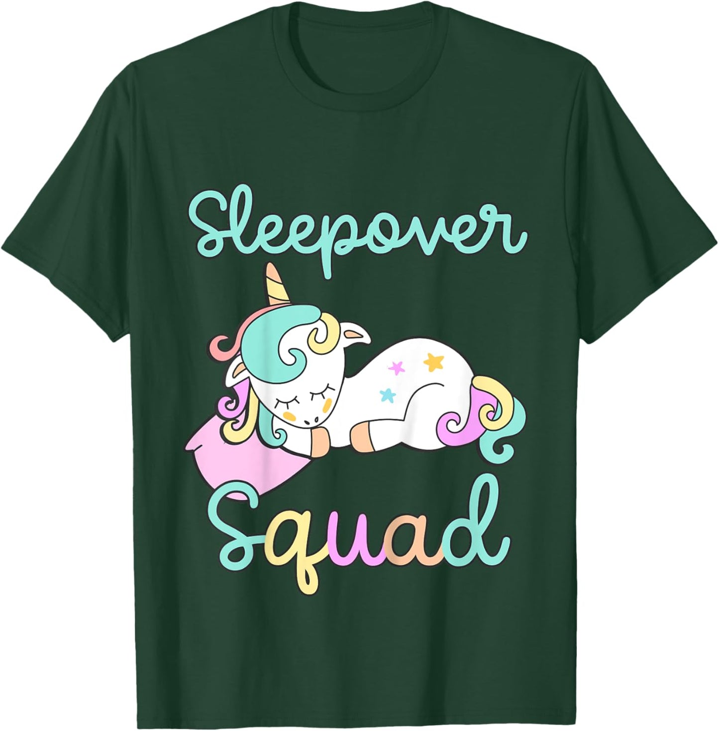 Sleepover Squad Pajamas Girls Unicorn Slumber Party Toddler T-Shirt - T-Shirt | Forest