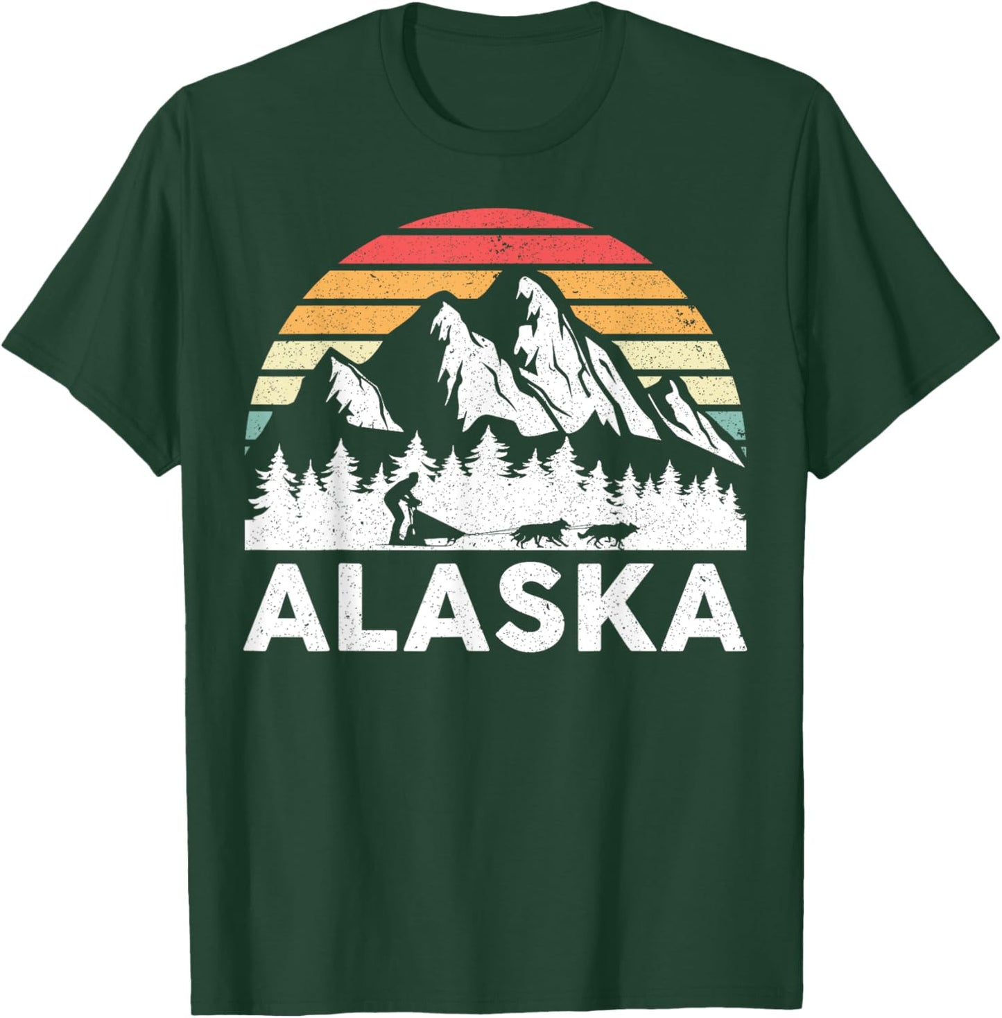 Alaska - Dog Sledding Mush Husky sled dogs Mushing Musher T-Shirt - T-Shirt | Forest