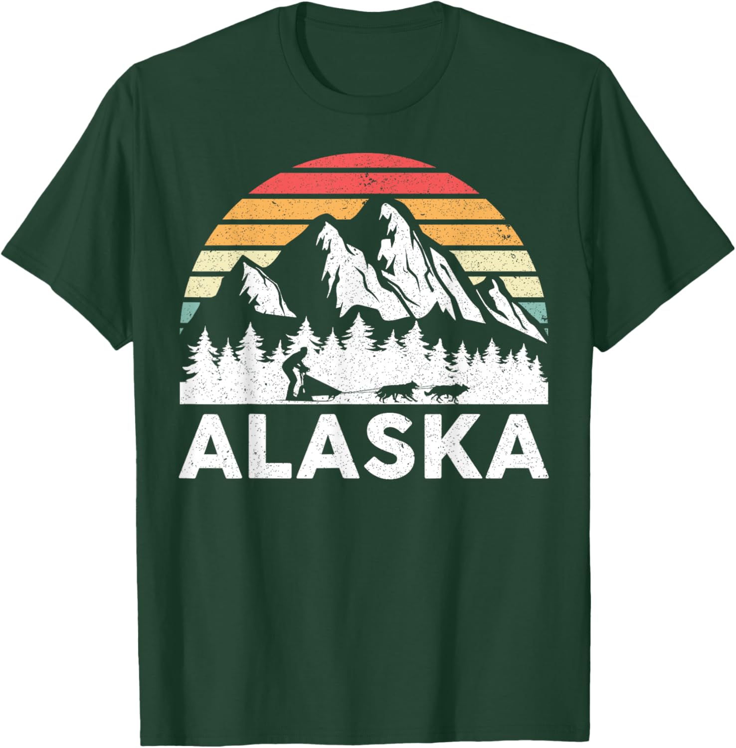 Alaska - Dog Sledding Mush Husky sled dogs Mushing Musher T-Shirt - T-Shirt | Forest