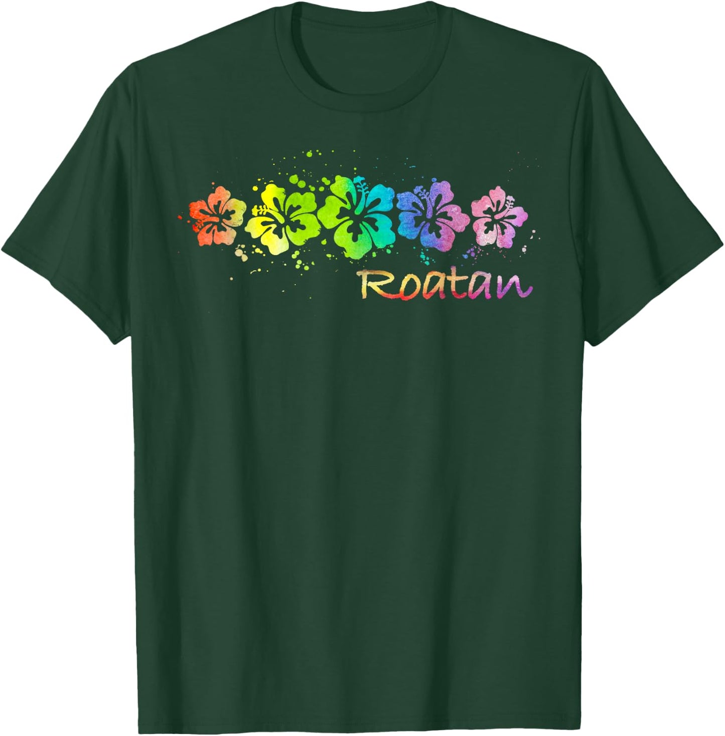 Roatan Watercolor Beach & Surf Women Girls Kids T-Shirt - T-Shirt | Forest