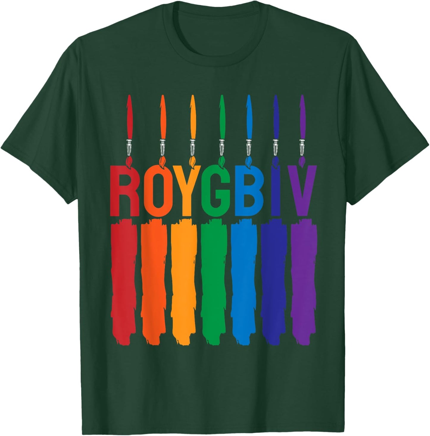 Rainbow Roygbiv Kids Artist Costume Art Teacher T-Shirt - T-Shirt | Forest