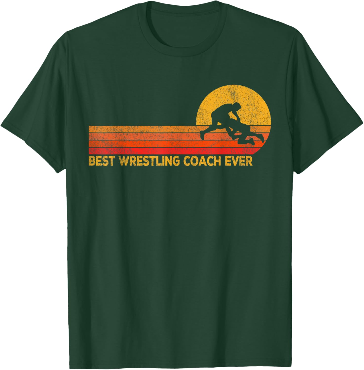 Best Scholastic Wrestling Coach Folkstyle Wrestling Retro T-Shirt - T-Shirt | Forest