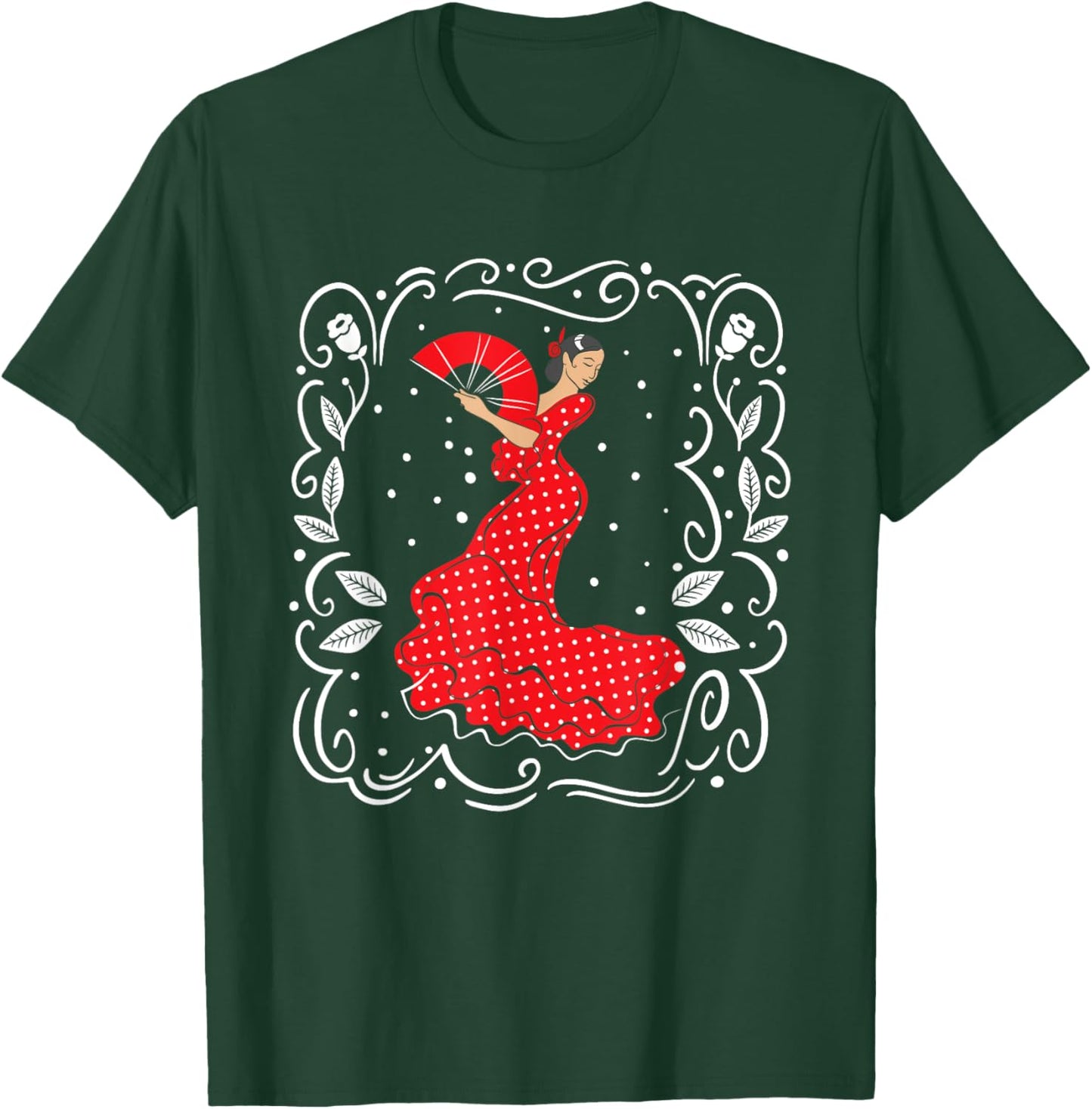 Beautiful Spain Woman | Flamenco Dancer T-Shirt - T-Shirt | Forest