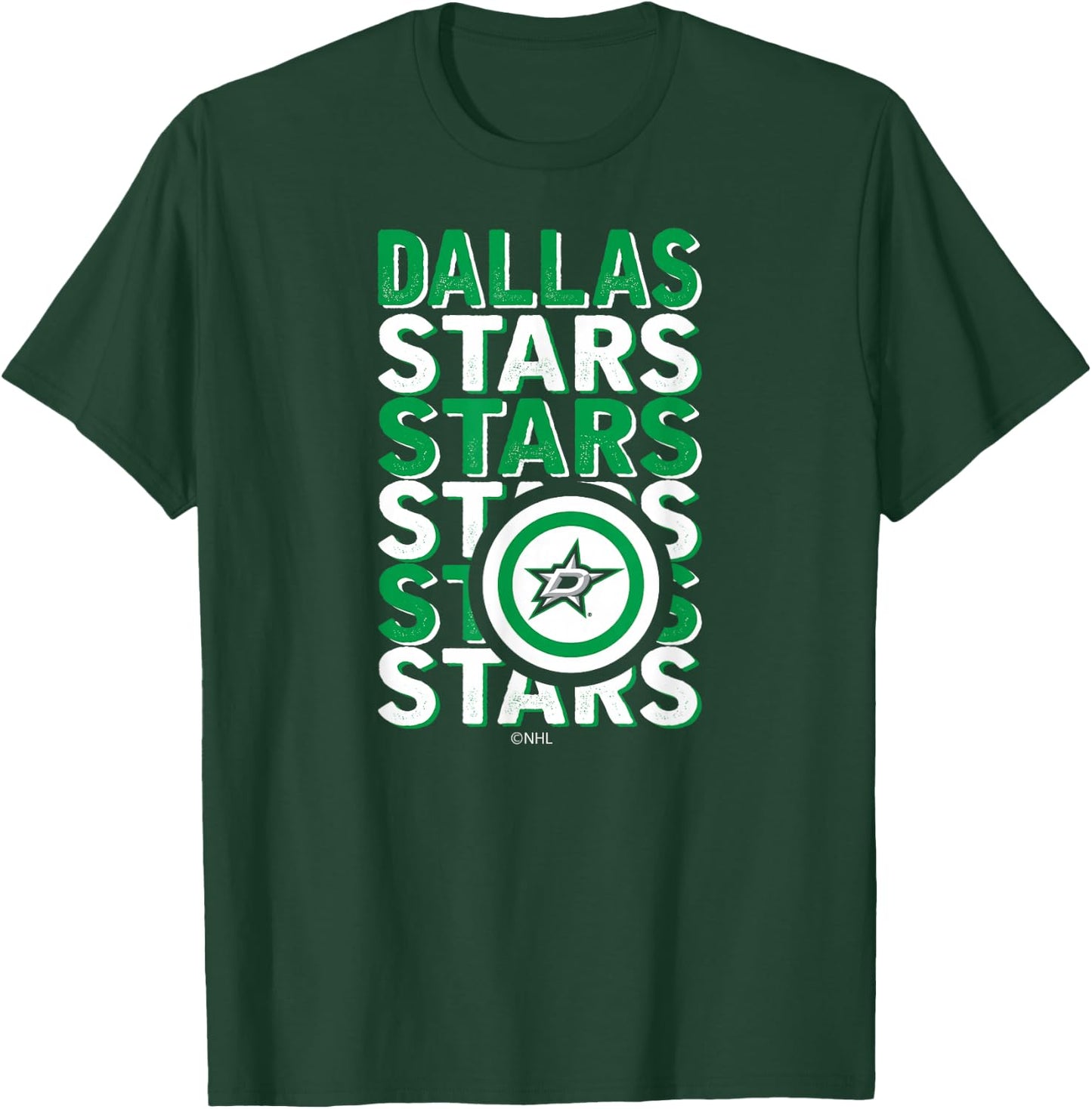 Dallas Stars Repeat Black Officially Licensed T-Shirt - T-Shirt | Forest