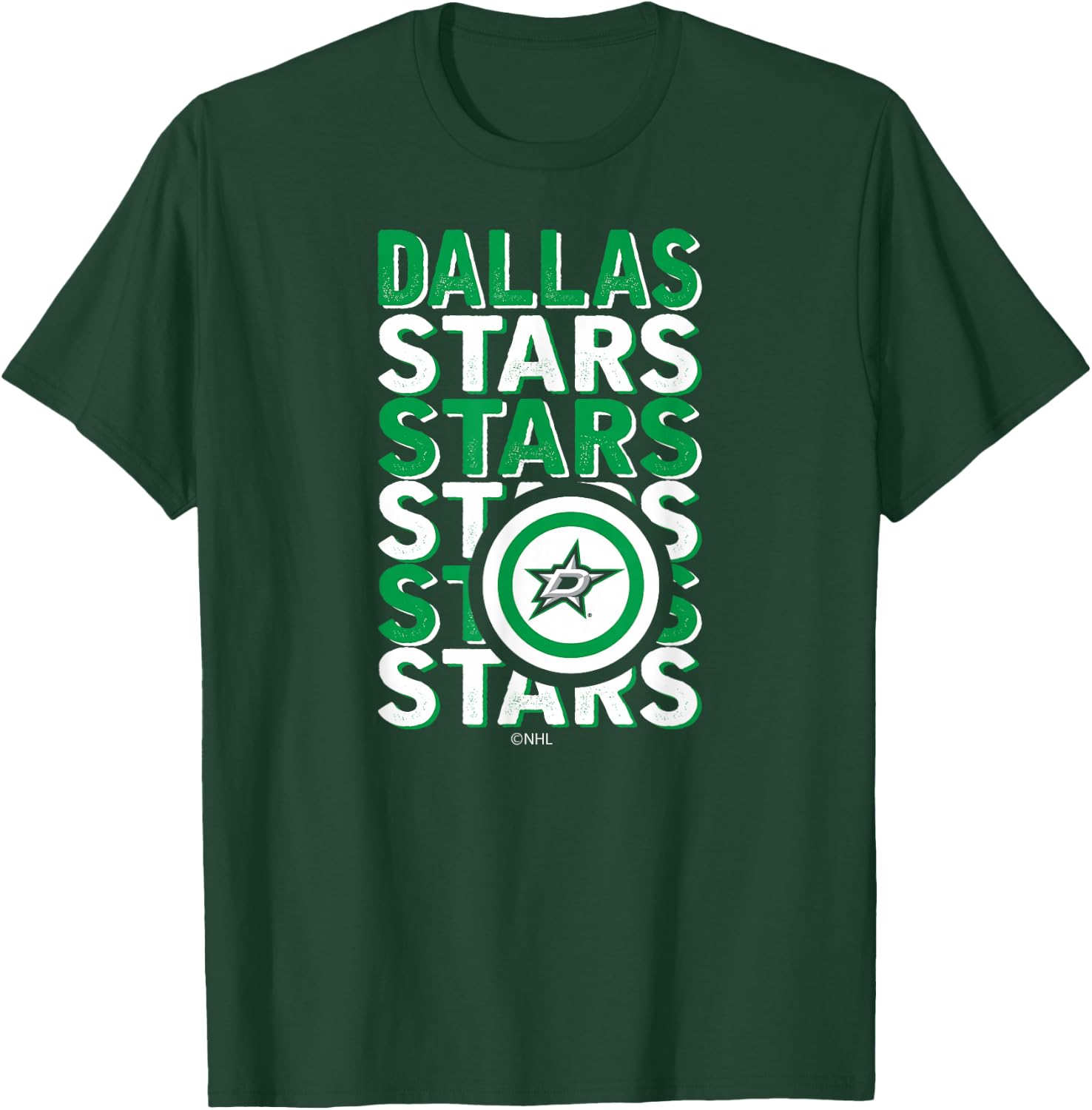 Dallas Stars Repeat Black Officially Licensed T-Shirt - T-Shirt | Forest