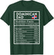 Dominican Dad Nutrition Facts National Pride Gift Dad T-Shirt - T-Shirt | Forest