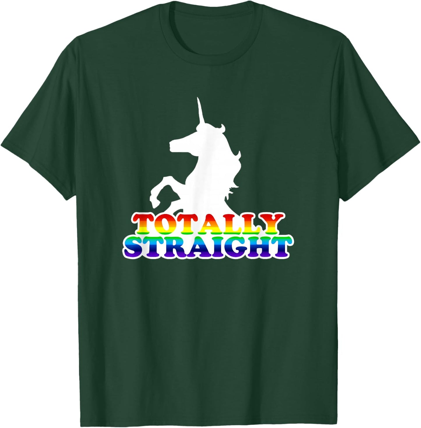 Wayward Totally Straight Unicorn - Women's Junior, Girls, Black, Short Sleeve, , Classic Fit, Cotton 65% Polyester 35%, Humorous/Ironic Design, Size Small T-Shirt - T-Shirt | Forest