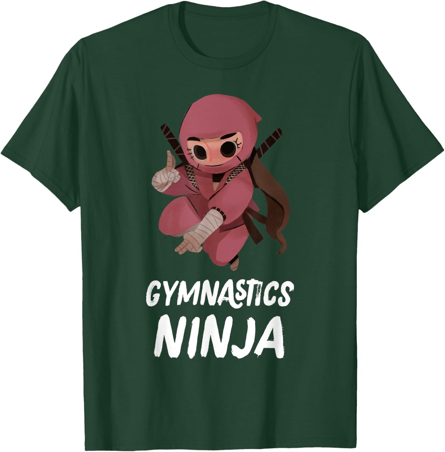 Girls Gymnastics Ninja Funny Sports T-Shirt - T-Shirt | Forest