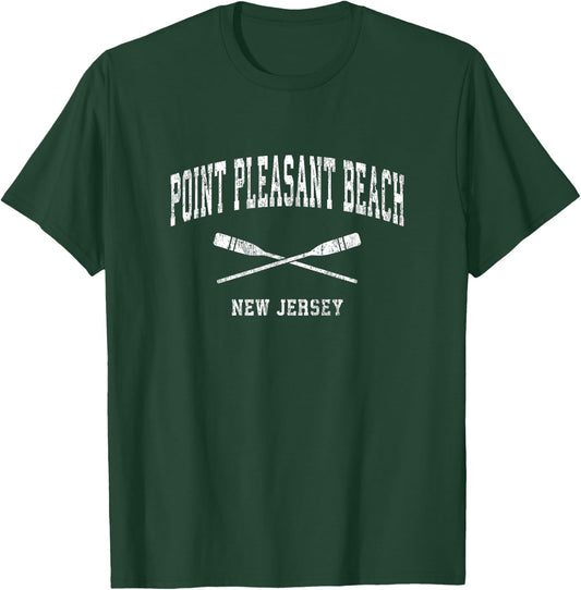 Point Pleasant Beach New Jersey Vintage Nautical Paddles Spo Women Girls Kids T-Shirt - T-Shirt | Forest