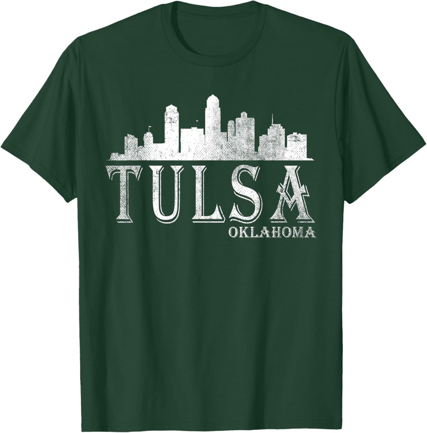 Tulsa Oklahoma OK | Skyline T-Shirt - T-Shirt | Forest