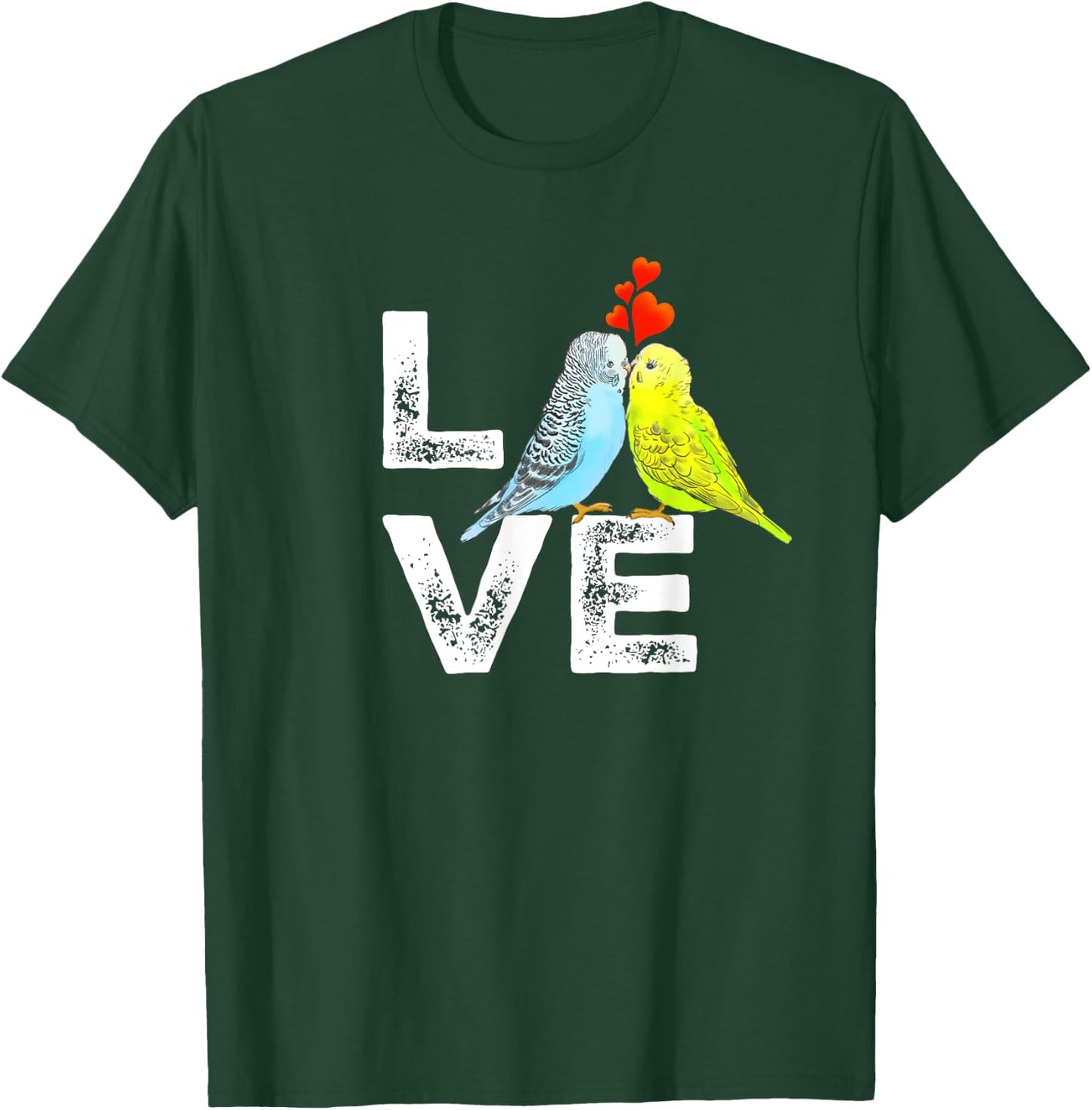Cute Parrot Parakeet Family Love Men Women Boys Girls T-Shirt - T-Shirt | Forest