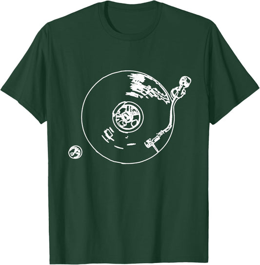 Vintage Vinyl Turntable DJ Disc Jockey Turntable T-Shirt - T-Shirt | Forest