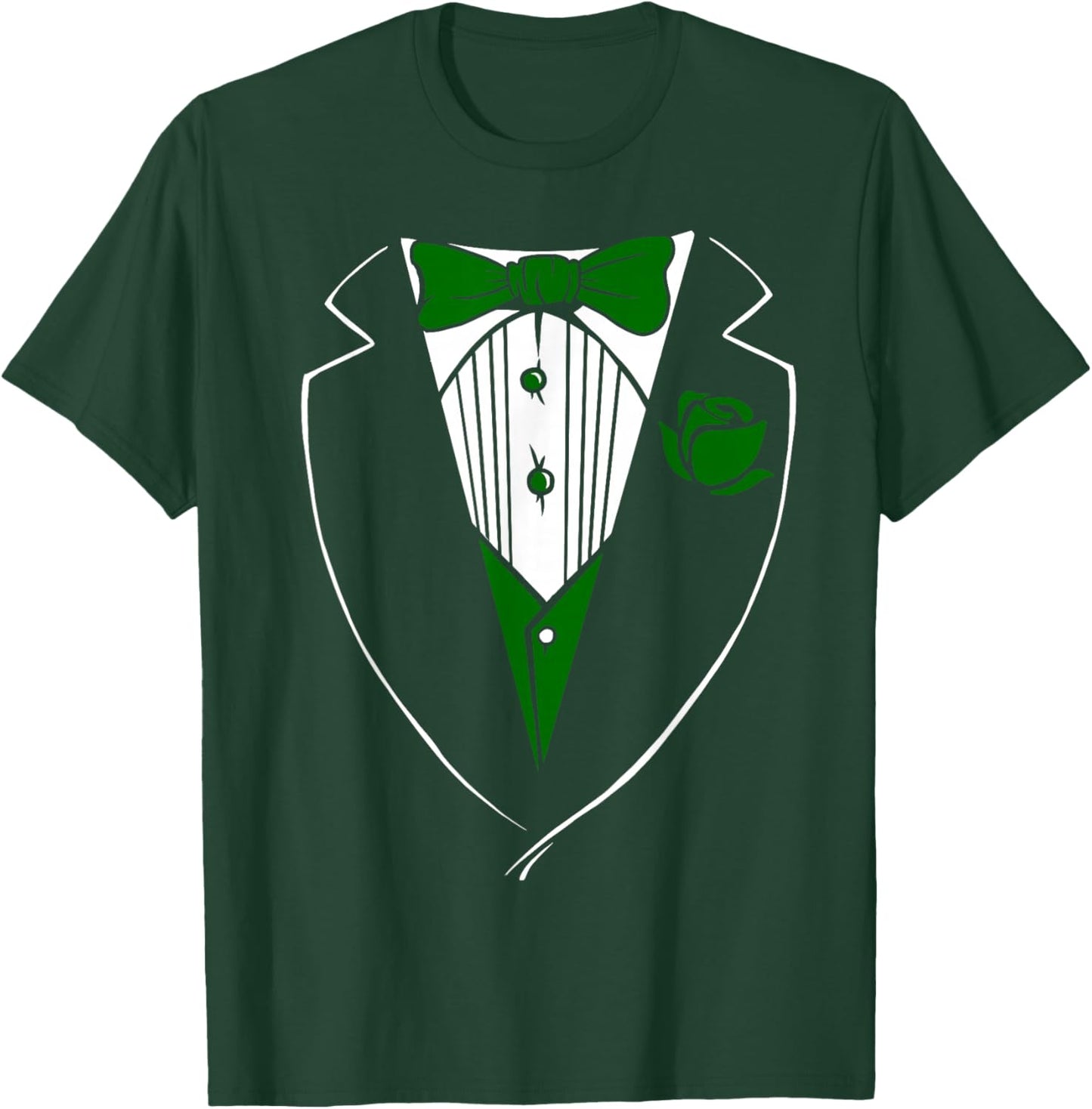 Tuxedo T Shirt with Green Bow & Boys T-Shirt - T-Shirt | Forest