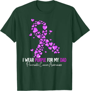 I Wear Purple For My Dad Pancreatic Cancer Awareness T-Shirt - T-Shirt | Forest