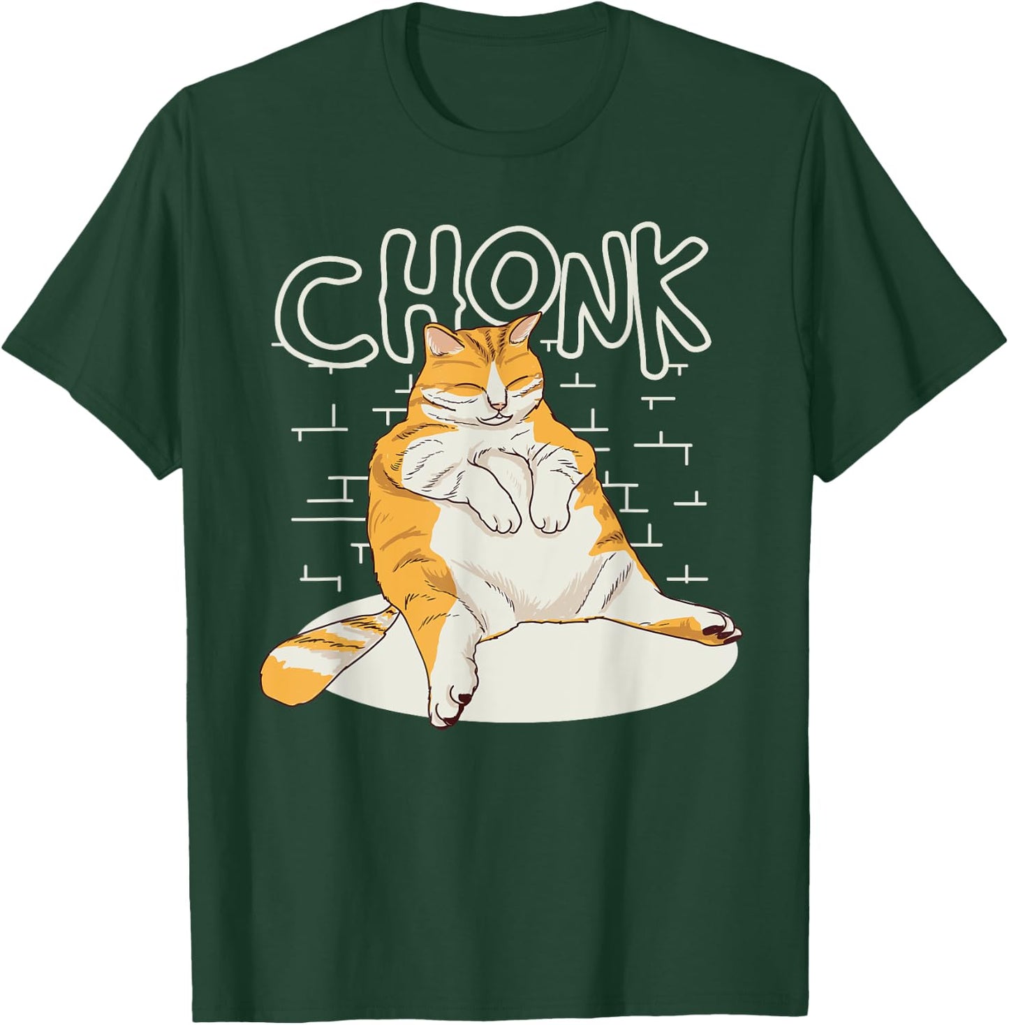 Fat Cat Chonk Scale Chonky Meme Chonker Cat T-Shirt - T-Shirt | Forest